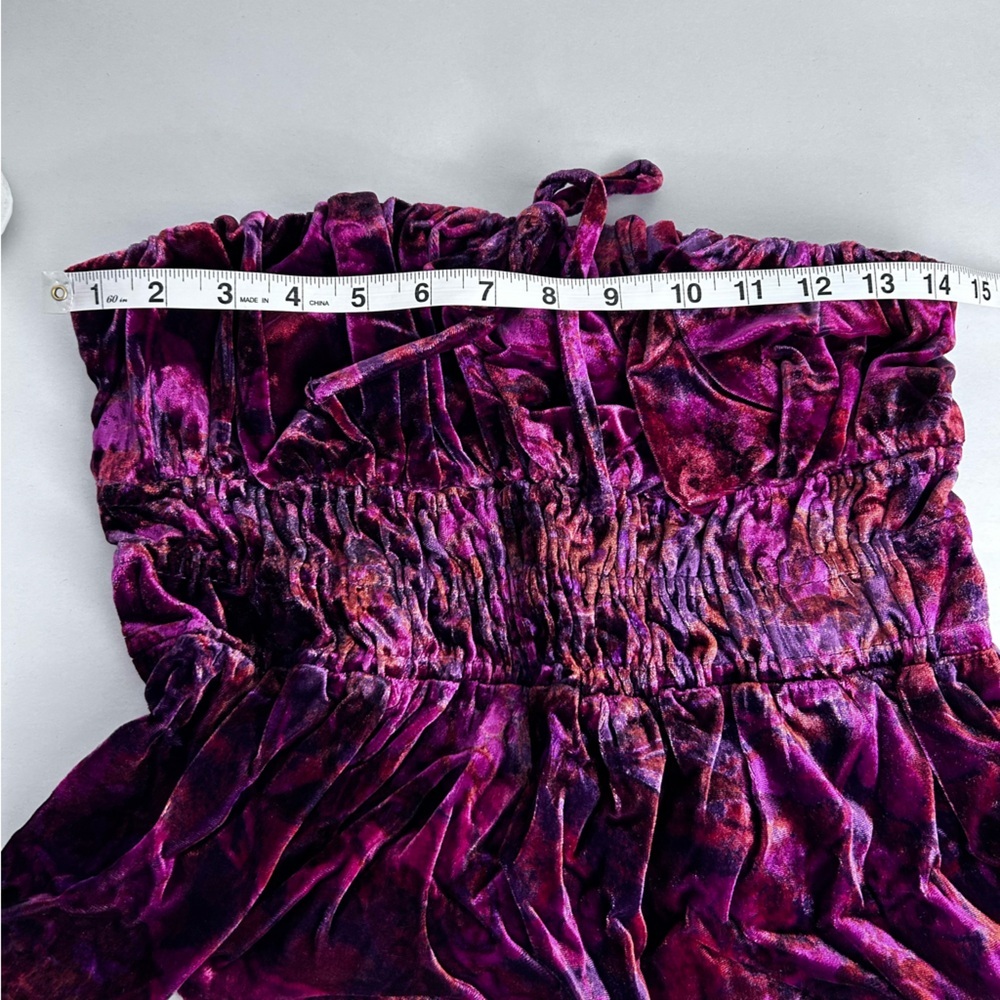 NWT Anthropologie Somerset Strapless Tube Top Blouse Size Small Floral Velvet - Picture 6 of 8